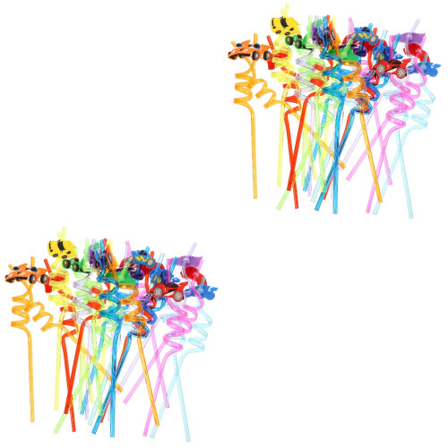 48Pcs Reusable Drinking Assorted Color Curved Party