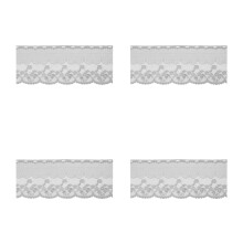 4Pcs White Lace Valance Curtains for Kitchen Window Door Cabinet Decor