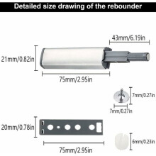 Push to Open Magnetic Cabinet Door Latch, 8 Pieces, Metal Magnetic Push Open Latch, Magnetic Close for Cabinet