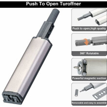 Push to Open Magnetic Cabinet Door Latch, 8 Pieces, Metal Magnetic Push Open Latch, Magnetic Close for Cabinet