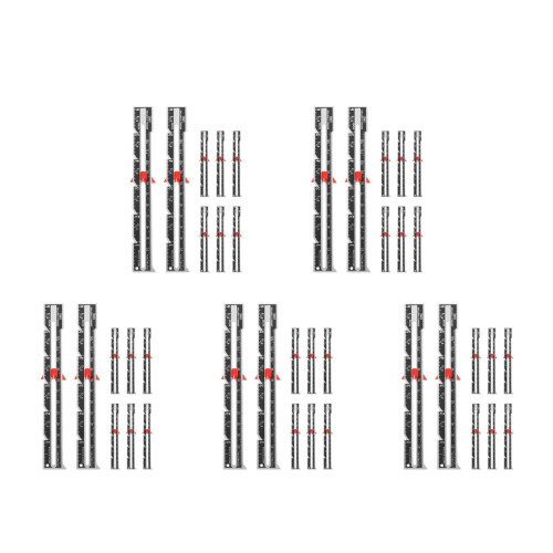 40Pcs Sewing Gauge Ruler Aluminum ABS Multi Color for Precise Quilting