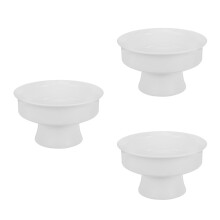 3St Witte Keramische Traktatiekommen Met Voet, Perfect Voor Snacks