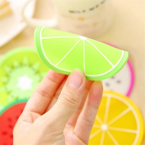 Set of 7 Silicone Coasters - For Coffee, Tea - For Summer, Cold Drinks, Fruit 1