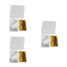 3Sets Stevige Witte Lolliestokjes Van Voedselveilig Papier Voor Cakes