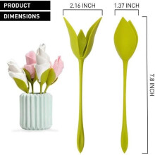 16 stuks creatieve roze bloemvormige servethouders, papieren servetbloemhouder, groen bloemmotief voor tafeldecoratie