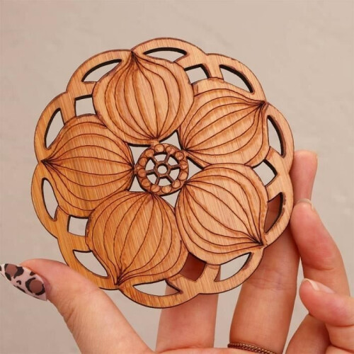 Coasters - Bamboo Tray - Heat Insulating - Lotus Leaf - Brown 2