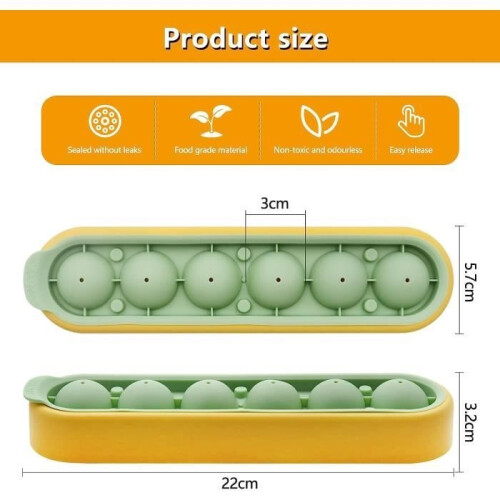 Ice Cube Molds - Not specified - 2 Pcs - Food-grade silicone - 3cm diameter - Reusable 1