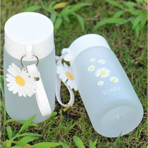 Daisy Portable White Frosted Plastic 480ml Water Cup 2