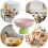 Fruit plate, dried fruit tray with drain, creative draining basket desktop decoration, Pink 3