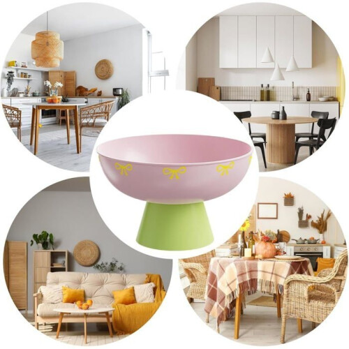 Fruit plate, dried fruit tray with drain, creative draining basket desktop decoration, Pink 2