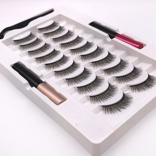Magnetic false eyelashes - SURENHAP - 10-pair kit - Lightweight - Reusable - Easy to use 2