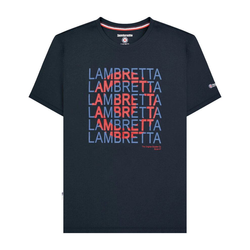 Lambretta (Xxl, Navy) Mens Heritage Ss25 Target T-Shirt