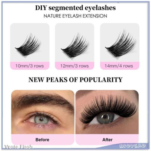 Κιτ Extension Βλεφαρίδων - V GEBY - 100 Ματσάκια - D Curly Lashes - Κόλλα 3ml - DIY 2