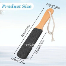 Pedicure foot file - 2-piece set, pumice stone + wooden brush - Suitable for removing dead skin and calluses