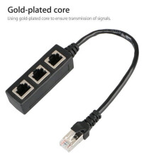 Ethernet LAN RJ45 Splitter Cable 1 to 3 Ports Cat5 Cat6 Network Adapter Plug Connector Extender