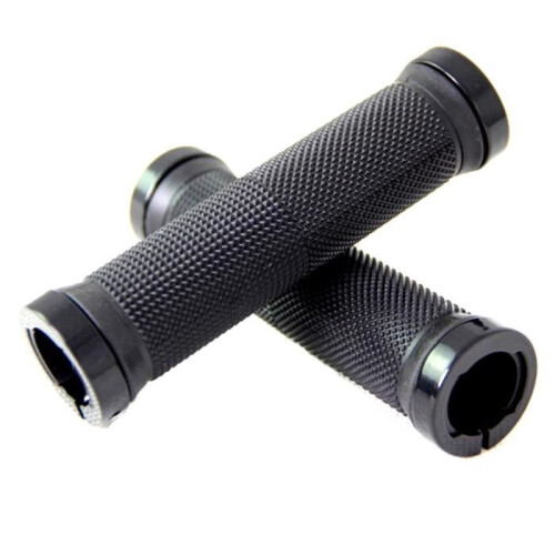 1 Pair Black Mountain Bike Rubber Lock-On Bicycle Handlebar Grips 1