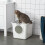Kattenbak, 2-weg kattenbak, incl. schepje, wit + grijs 3