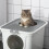 Kattenbak, 2-weg kattenbak, incl. schepje, wit + grijs 10