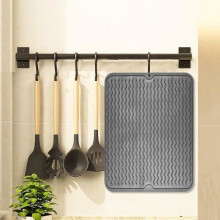 Siliconen afdruipmat - 40 x 30 cm, hittebestendig en antislip (donkergrijs)