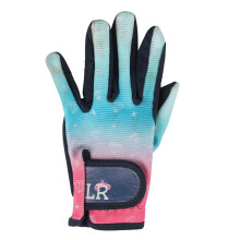 (M, Teal/Pink) Little Rider Childrens/Kids Dazzling Diamond Riding Gloves