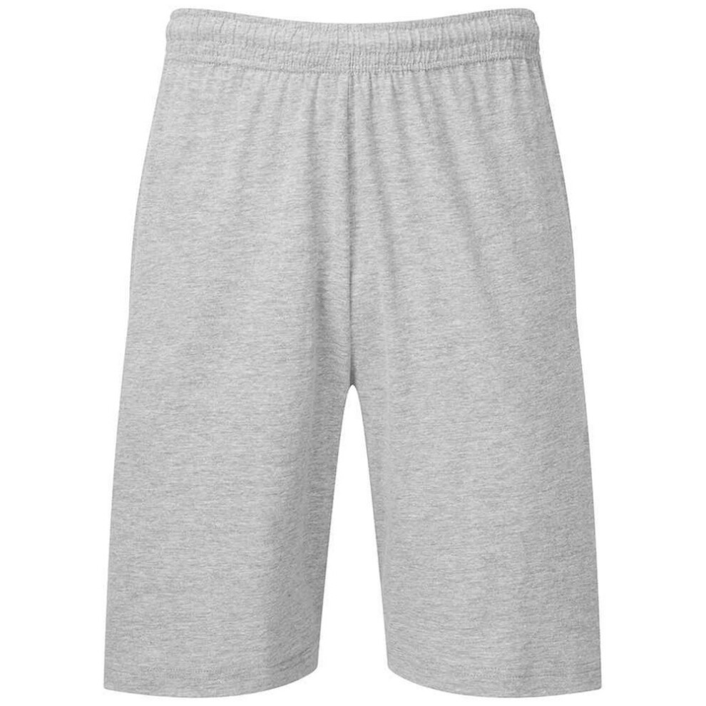 Fruit Of The Loom (S, Heather ) Mens Iconic Jersey Shorts Grey