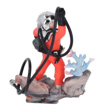 SURENHAP Diver Aquarium Ornament, Diver Aquarium Decoration, Air-Action Aerator, Pet Supplies Figurine, Red