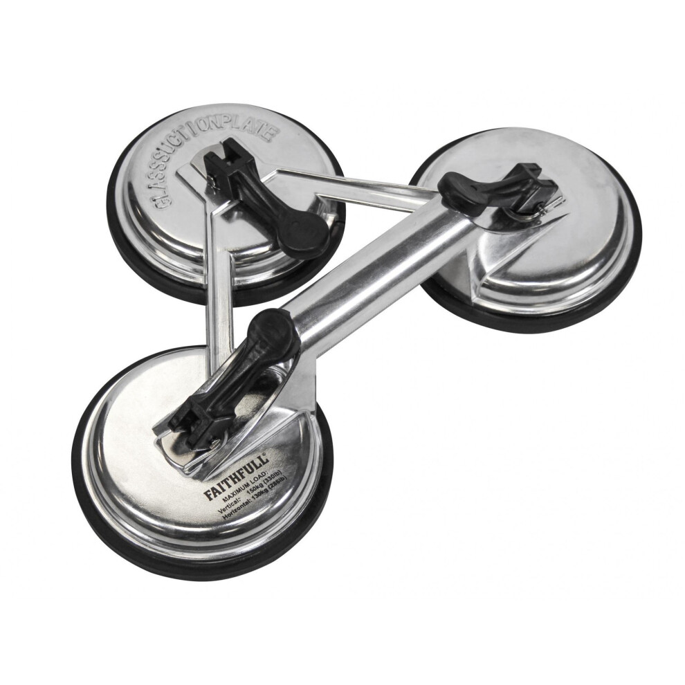 Faithfull Triple Pad Aluminium Pro Suction Lifter