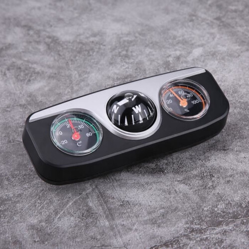 Qiilu Dashboard Mounted Navigation Compass, Car Thermometer, Directional Compass with Self-Adhesive Strip 1