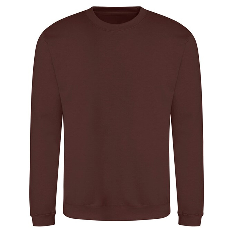 Awdis (Xl, Chocolate Fudge Ie) Just Hoods Unisex Crew Neck Plain Sweatshirt (280 Gsm) Brown