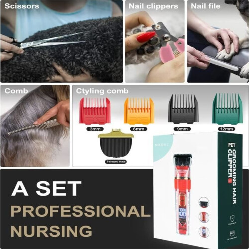 Professional Pet Clipper - 3 Speeds - Low Noise - Cordless 2