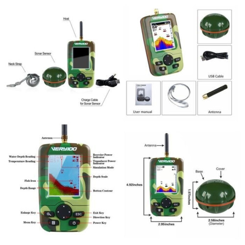 100M Camo Wireless GPS Fishfinder with LCD Display, Fish Finder, and Sonar Sensor 1