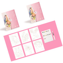Art Drawing Book and Watercolor Paint Set with-Heal animals