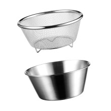 Ergonomic Rice Strainer Basket Colander Bowl for Home Cooking-L