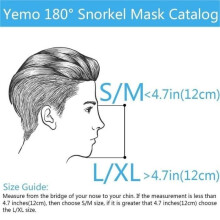 Duikmasker voor schatduiken - Anti-condens - Volledig gezichtsmasker - Maat S/M - Blauw