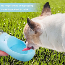 Dog Water Bottle, 350ml Dog Water Bottle (Blue), Portable Leak-Proof Water Dispenser