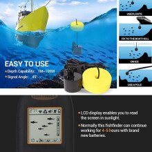 OMABETA Draagbare visdetector met dieptemeter, LCD-scherm, handzame sonarsensor, tuindetector