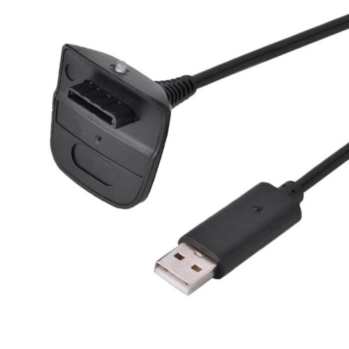 ROM for Microsoft Xbox 360 Wireless Controller USB Charger Fast Charging Cable (Black) 1