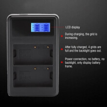 EN-EL3E Dual Slot Portable Camera Battery Charger with LCD Display for Nikon D90 D80 D300S D300 D700 D200