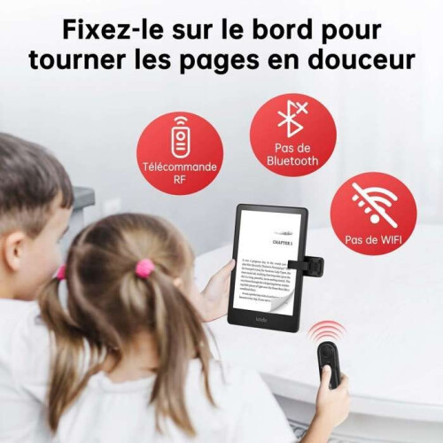 RF Remote Control for Kobo and Kindle e-readers, Page Turner for iPad, iPhone, Android Tablets, Black 1
