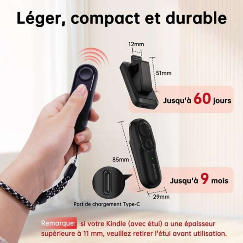 RF Remote Control for Kobo and Kindle e-readers, Page Turner for iPad, iPhone, Android Tablets, Black 2
