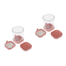 2St Roze Rvs Mini Fruitsnijder Met Opvangbak Voor Diverse Groenten