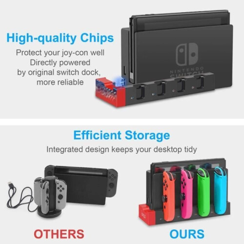 Video games, Joy-Con controller charging station for Nintendo Switch, console charging station stand - Type For Joy-Con 2