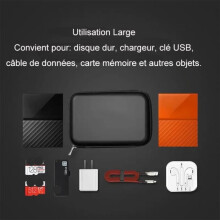 Säilytyslaukku/kotelo 2,5" kiintolevylle/SSD-levylle/ulkoiselle kiintolevylle, USB-muistitikulle, kuulokkeille, korteille, EVA, iskunkestävä,