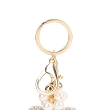 2pcs Bow Tie Keychains, Cute Faux Pearl Car Key Pendants, Backpack Accessories