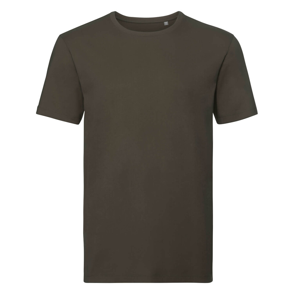 Russell (Xxl, Dark Olive) Mens Organic Short-Sleeved T-Shirt Green,Multicoloured
