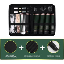 43-piece Professional Art Drawing Pencil Set with Sketching Pencils, Graphite Pencils, Artist Set in Children's Drawing Case