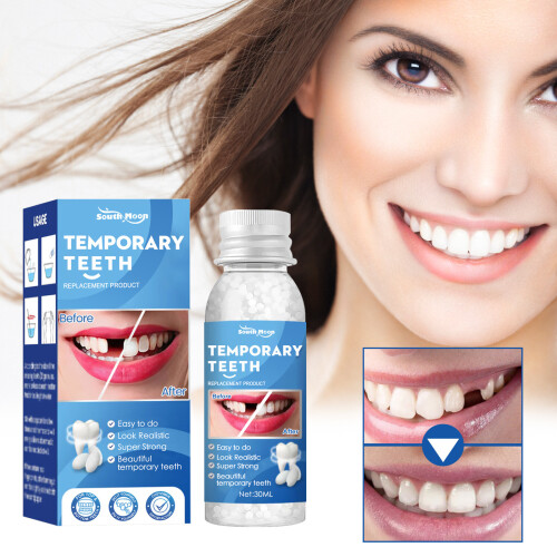 Solid dental gum for temporary cavity fill, denture gum, gap closure. 1