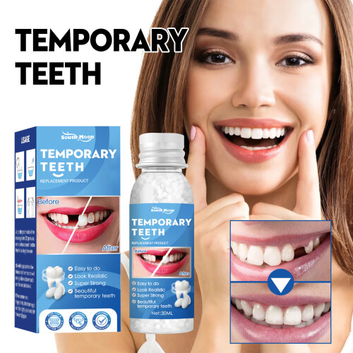 Solid dental gum for temporary cavity fill, denture gum, gap closure. 2