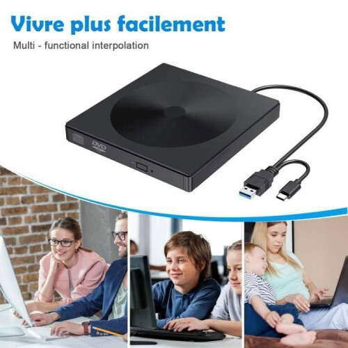 Ultra Slim Portable USB 3.0 Type-C External DVD/CD Writer/Reader - External Reader with 8.5GB CD/DVD Drive 2
