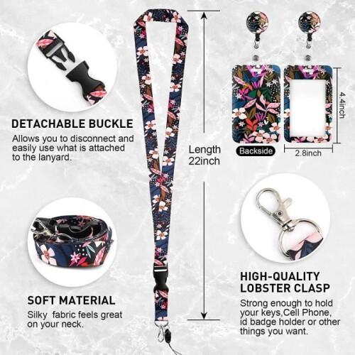 Badge Holder - MARSEE - Neck Strap - 100% Polyester - 5 Colors - Soft and Durable 1